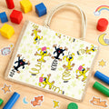 Bolsa grande de yute personalizada con nombre Marsupilami que salta con la cola Regalo de cumpleaños Aniversario para niños | Callie × Marsupilami