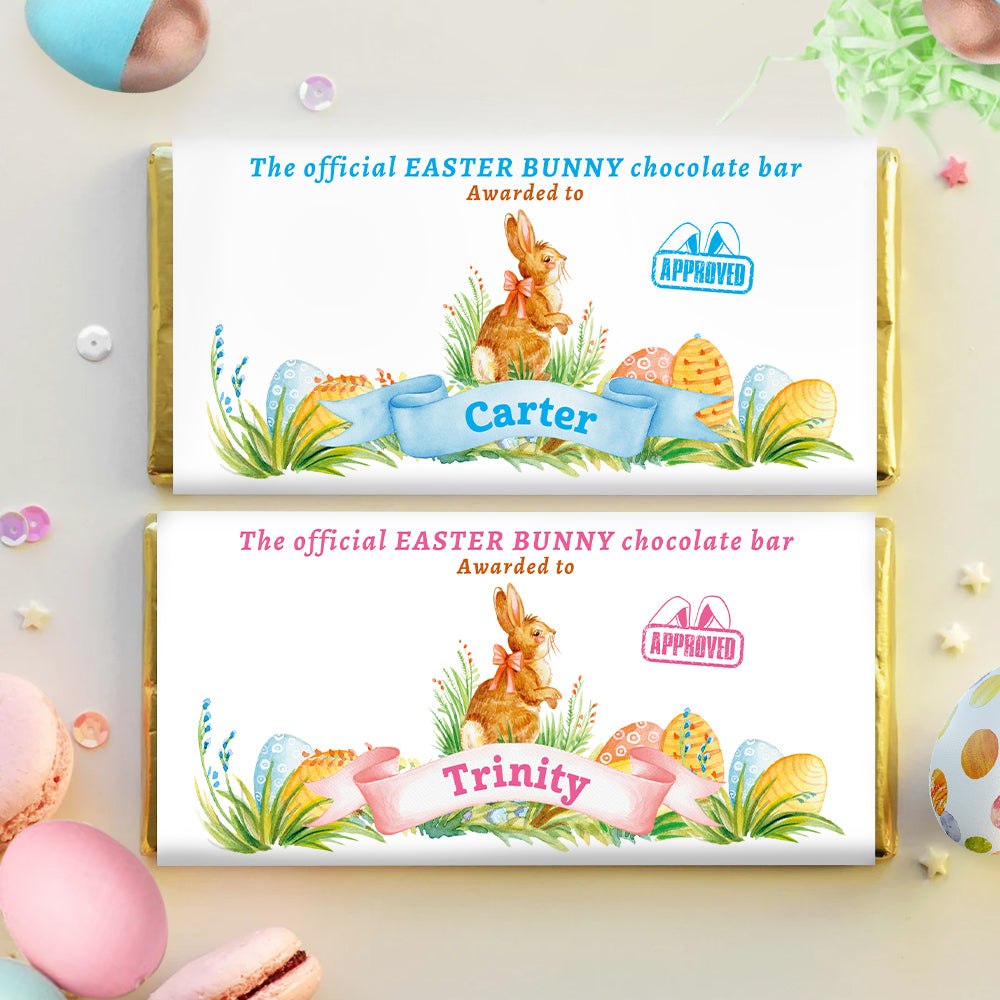 Conejito de Pascua Personalizado Huevo de Pascua Envoltura de Chocolate con Nombre Pascua Decoración Fiesta Favor DIY Regalo para la Familia