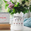 Florero de Cerámica Personalizado Flor de Nacimiento de la Abuela Mariposa con 1-10 Nombres Cumpleaños Día de la Madre Regalo para Mamá Abuela Familia