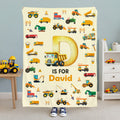 Fantasía personalizada Unicornio Excavadora Dinosaurio Suave manta con nombre e inicial Guardería Decoración de la habitación Cumpleaños Regalo para niños Niñas