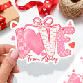 Adhesivo personalizado con lazo de amor Corazón rosa con texto Uso diario Regalo de San Valentín para novia Esposa