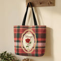Personalizado Nacimiento Flor Plaid Grande Tote Bag con Nombre Bolsa de Viaje Día de la Madre Cumpleaños Regalo para Mujer Mamá