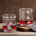 Personalizado divertido personaje de dibujos animados Volver a ver 10 oz Rock Whisky de vidrio con el nombre del Día de San Valentín Aniversario Cumpleaños de regalo para la pareja