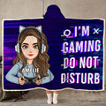 Gamepad personalizado Personaje de dibujos animados Suave manta con capucha con nombre Decoración del hogar Uso diario Regalo de cumpleaños para los adolescentes Amigos