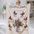 Personalizada 1-10 Nacimiento Flor Jardín de Mariposas Manta Suave con Apodo y Nombres Cumpleaños Día de la Madre Regalo para Mamá Abuela Familia