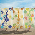 Toalla de playa de microfibra de secado rápido personalizada con nombre Daisy multicolor Regalo de cumpleaños esencial para viajes de vacaciones para mujer