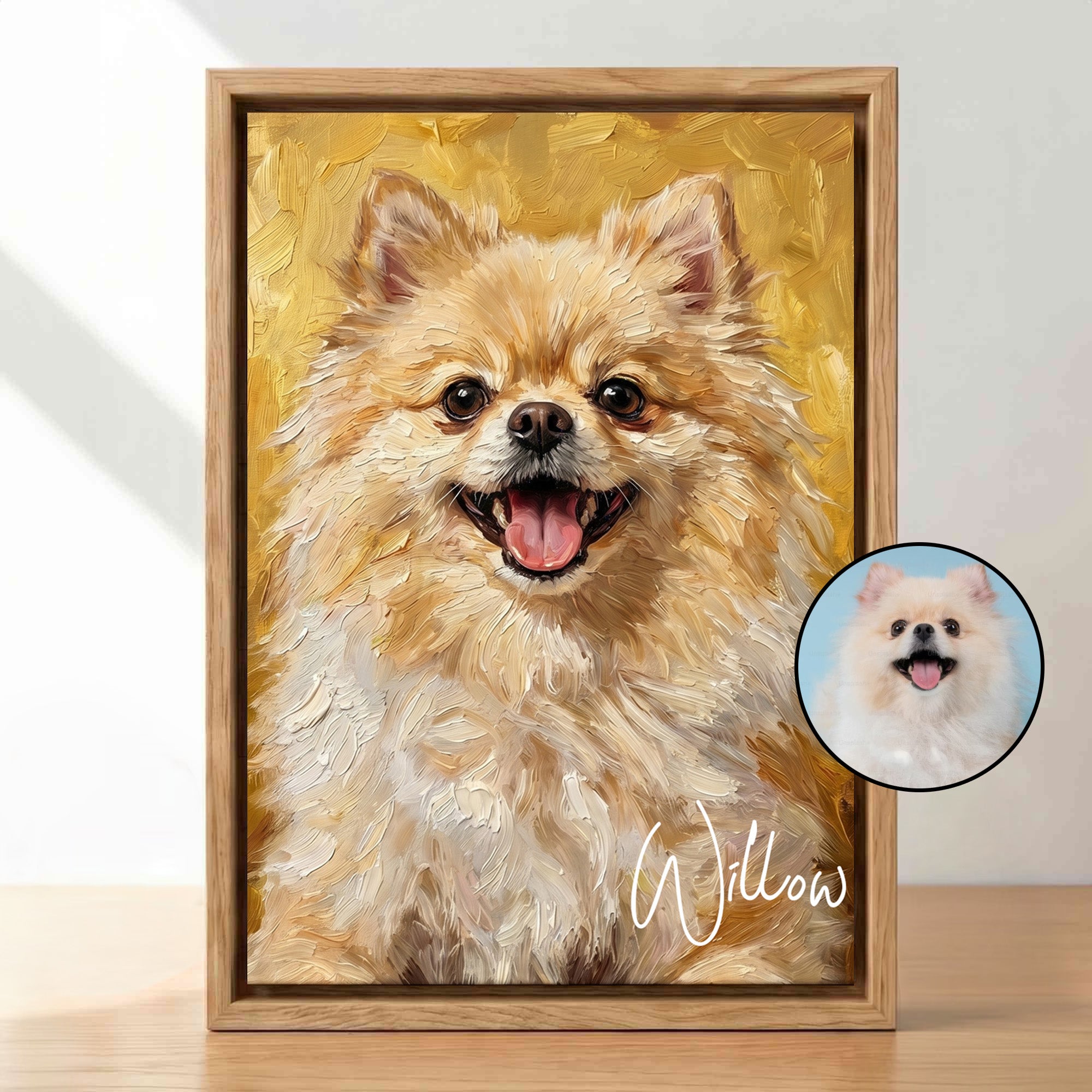 Impresiones en lienzo personalizado con foto de mascota y nombre estilo textura de pintura moderna regalo de cumpleaños para amantes de las mascotas