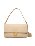 Coccinelle Grained Leather Shoulder Bag — Beige