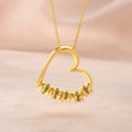 Personalizada Circular Openable hueco collar de corazón de la familia con 1-5 nombre grabado colgantes Dainty Joyería Aniversario Día de la Madre de regalo para las mujeres
