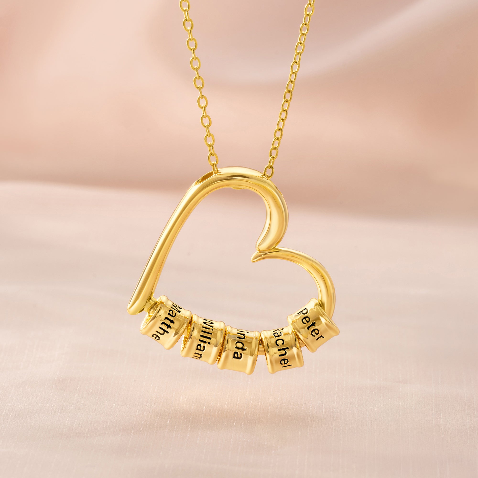 Personalizada Circular Openable hueco collar de corazón de la familia con 1-5 nombre grabado colgantes Dainty Joyería Aniversario Día de la Madre de regalo para las mujeres