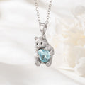 Collar personalizado Oso Madre con piedra de nacimiento Joyería delicada Día de la Madre Regalo de cumpleaños para mamá Mujer
