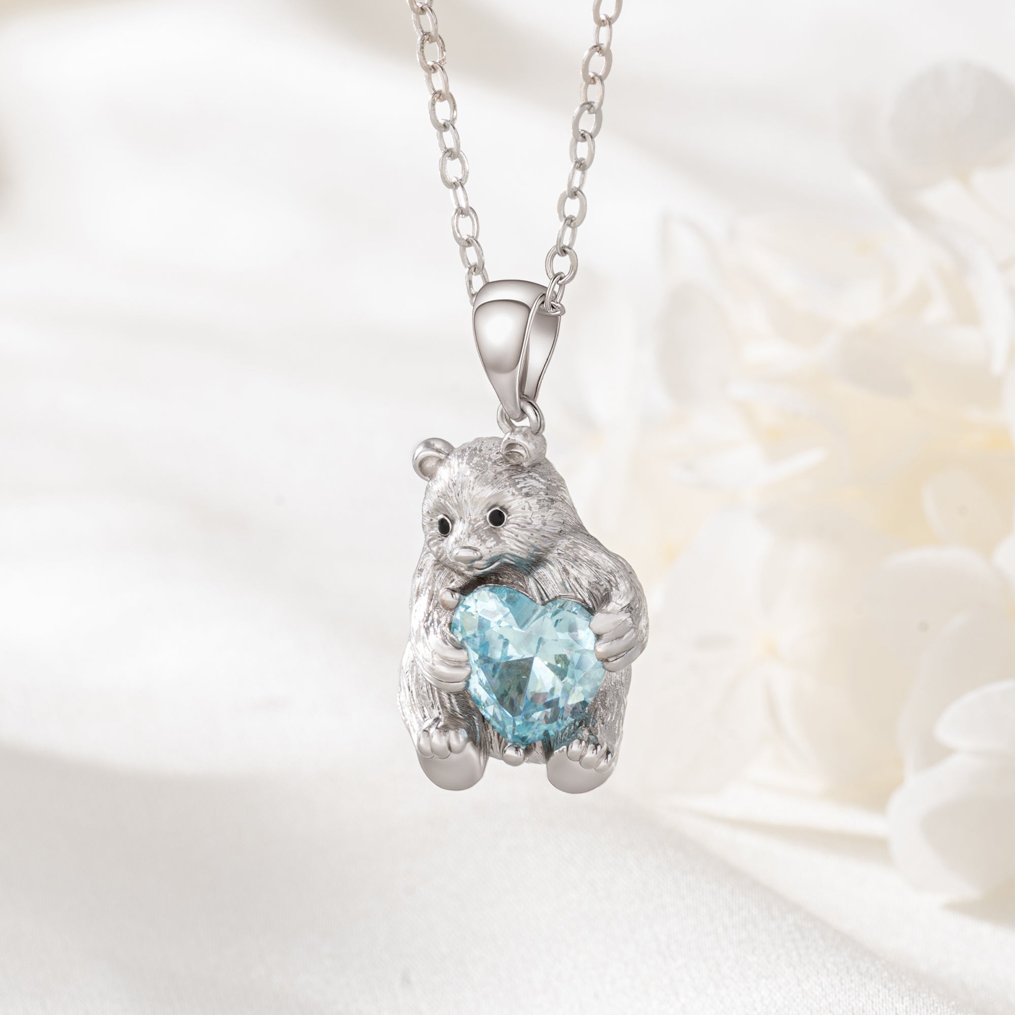 Collar personalizado Oso Madre con piedra de nacimiento Joyería delicada Día de la Madre Regalo de cumpleaños para mamá Mujer