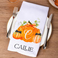 Toalla de Té Personalizada Preppy Pumpkin Initial Highly Absorbent Soft Waffle con Nombre Halloween Thanksgiving Gift for Cooking Enthusiast Family