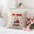 Personalizado lindo 3D de dibujos animados Pareja Suave Funda de almohada con nombre y texto Día de San Valentín Cumpleaños Aniversario Regalo para Parejas Amantes
