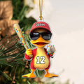 Adorno acrílico personalizado de pato divertido con nombre y número Decoración del hogar Regalo de cumpleaños para los amantes del béisbol Softball