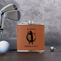 Personalizado Birdie Jugo Swing Golfer portátil de cuero de la PU 6 oz Licor Hip Flask con nombre Día del Padre Cumpleaños Regalo para Groommen Golf Lovers