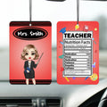 Ambientador de coche personalizado con el personaje de una profesora de dibujos animados Decoración para el interior del coche Día de la profesora Regalo de cumpleaños para profesores