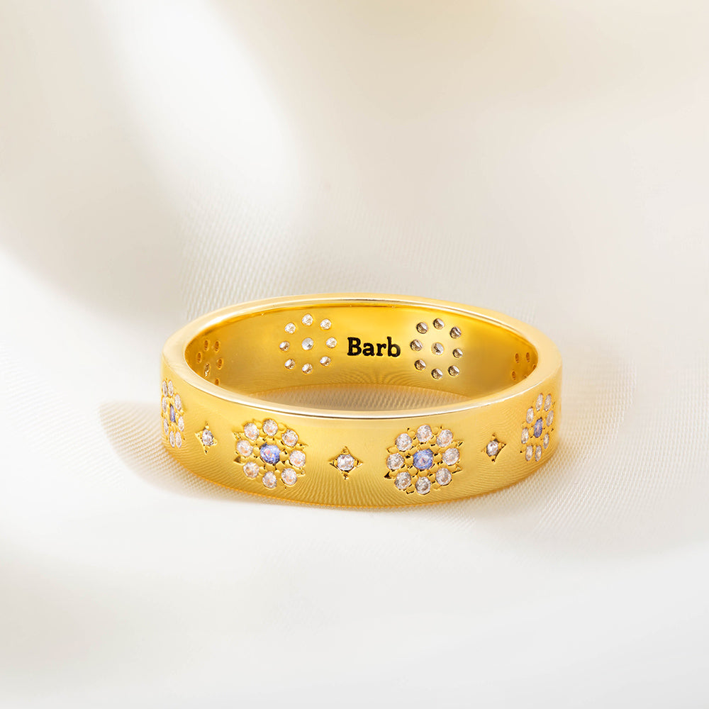 Personalizado brillante anillo de circón estrella con nombre grabado joyería exquisita boda cumpleaños día de la madre regalo para ella