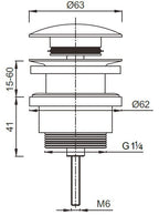 BATHME 32482 Válvula Clic Clac Blanco Brillo