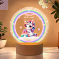 Luz nocturna LED ajustable con nombre y base de madera para decoración de habitaciones Regalo de cumpleaños para niñas y niños