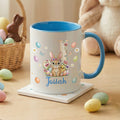 Conejito de Pascua personalizado Taza de café de cerámica con nombre e inicial Uso diario Pascua Cumpleaños Regalo para Niños Niñas