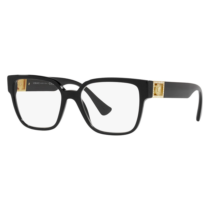Versace VE3329BGB1 Square Frame Eyeglasses — Black