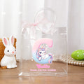 Personalizada Fantasía Unicornio Inicial Transparente Bolsa de Regalo con Lazo Cinta Nombre y Texto Uso Diario Fiesta de Cumpleaños Regalo para Niño Niña Hija