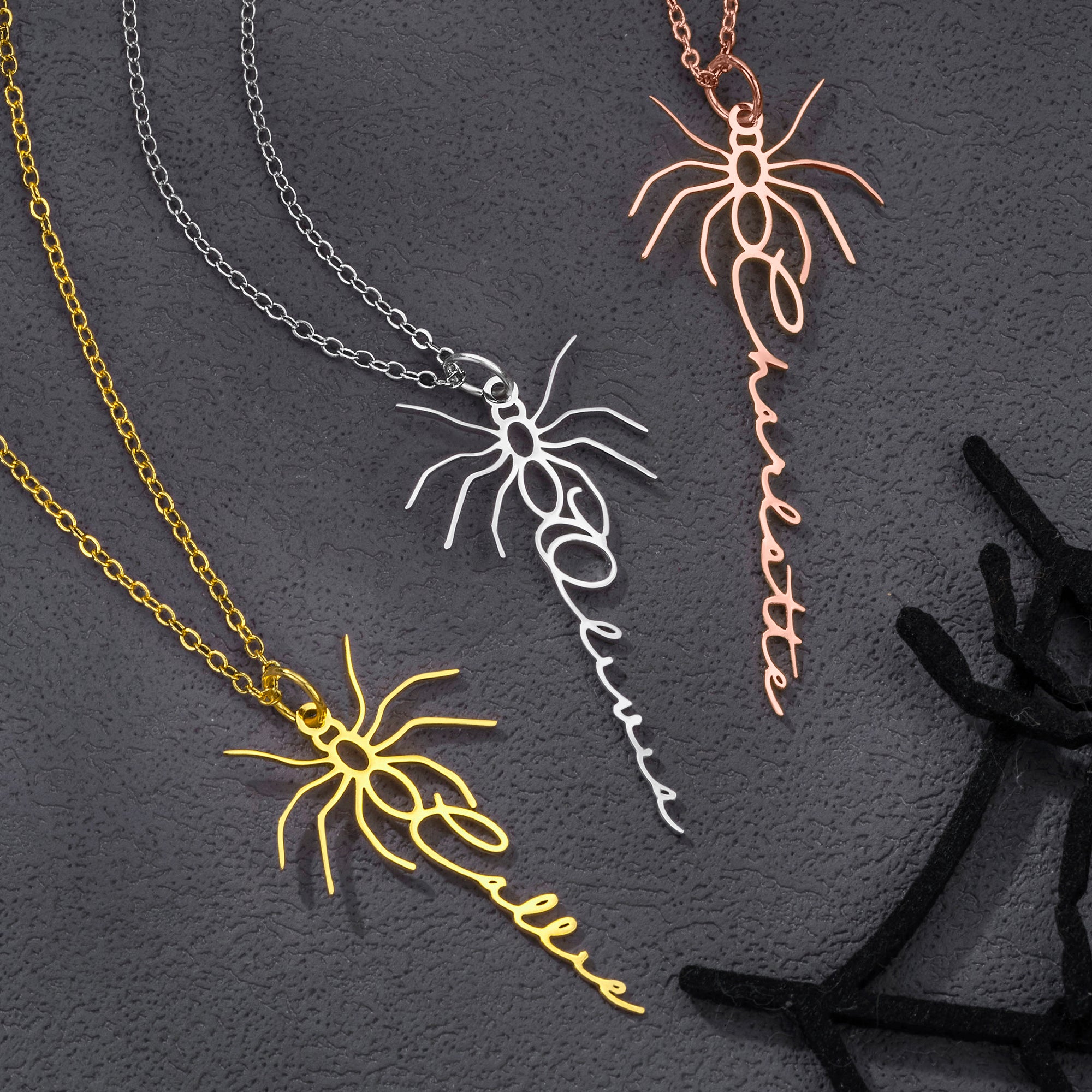 Personalizada Araña Nombre Collar Dainty Joyería Daily Wear Aniversario Cumpleaños Regalo para Mujeres Niñas