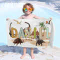 Personalizada Pterosaurio Triceratops Dinosaurios Secado Rápido Toalla de Playa de Gran Tamaño con Nombre Cumpleaños Fiesta en la Playa Piscina Regalo para Niños