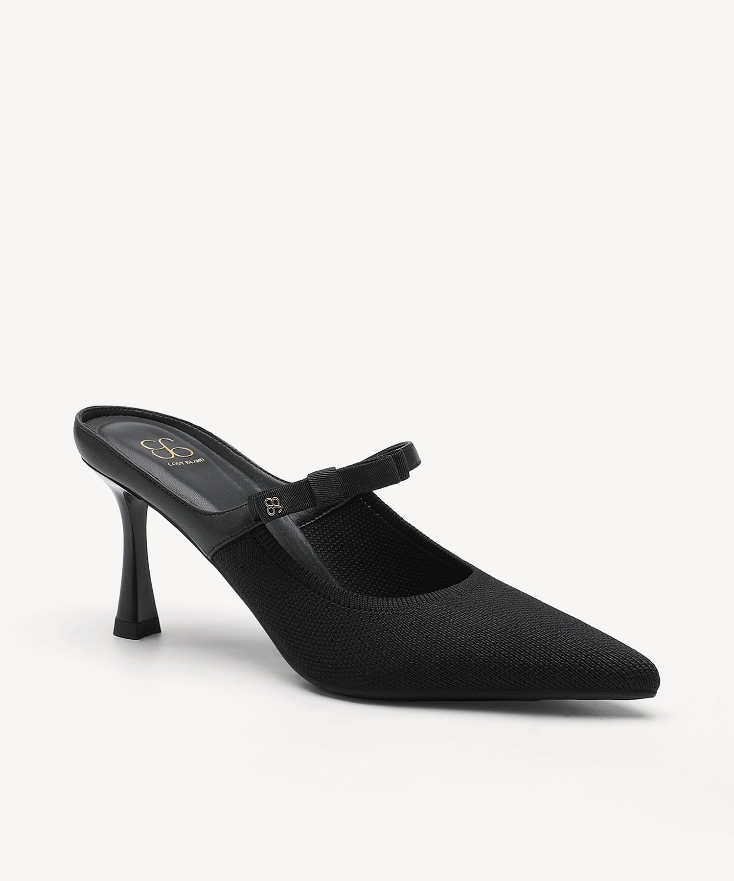 GraceLithe Bow Pointed Toe Heeled Mule - Black / US 6.5 | EU 37 | UK 4.5