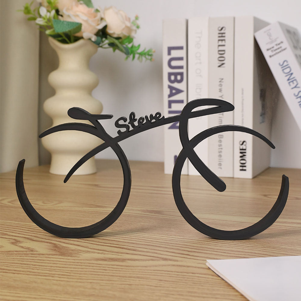Personalizada Línea Minimalista 3d Impresión Ornamento Bicicleta con Nombre Decoración de Escritorio Regalo de Cumpleaños para Hombres Entusiastas del Ciclismo