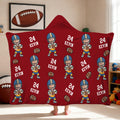 Manta suave con capucha personalizada con cara y foto de un personaje de fútbol con nombre y número Decoración para el hogar Regalo de cumpleaños para los amantes del deporte