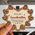 Personalizado Drive Safe Corazón de madera del coche parasol clip con 1-10 nombres Titile Texto Accesorios para el coche Cumpleaños Día de la Madre Regalo para la familia de mamá