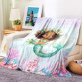 Fantasía Personalizada Princesa Sirena Mundo Submarino Manta Suave con Nombre Decoración del Hogar Regalo de Cumpleaños para Niñas