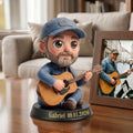 Figura personalizada de resina en miniatura 3D con base y texto de resina decoración del hogar regalo de aniversario para familia y guitarristas
