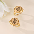 Personalizado gato perro mascota cara foto diseño anillo con nombre joyería conmemorativa cumpleaños aniversario regalo para mascota amante propietario