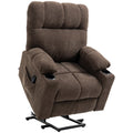 Power Lift Chair, Velvet-touch Fabric Recliner Chair, Dark Brown