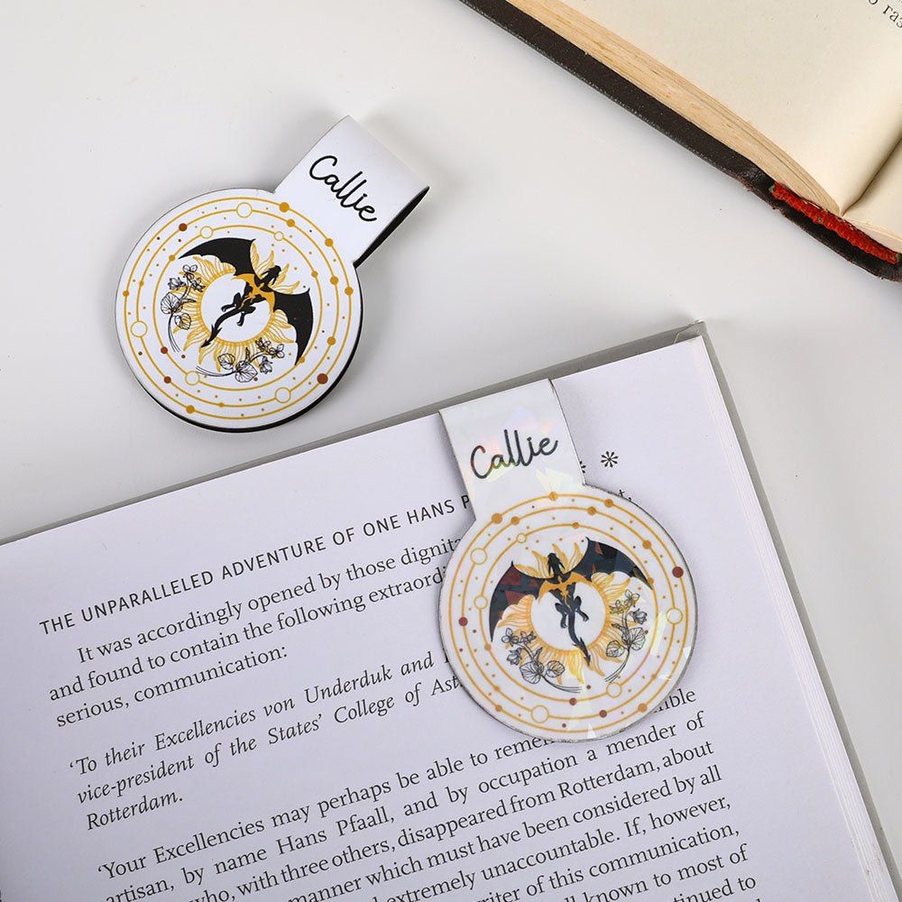 Clip marcapáginas magnético personalizado con nombre y tarjeta para dragón de cuarta ala regalo de cumpleaños para amantes de la fantasía amantes de los libros