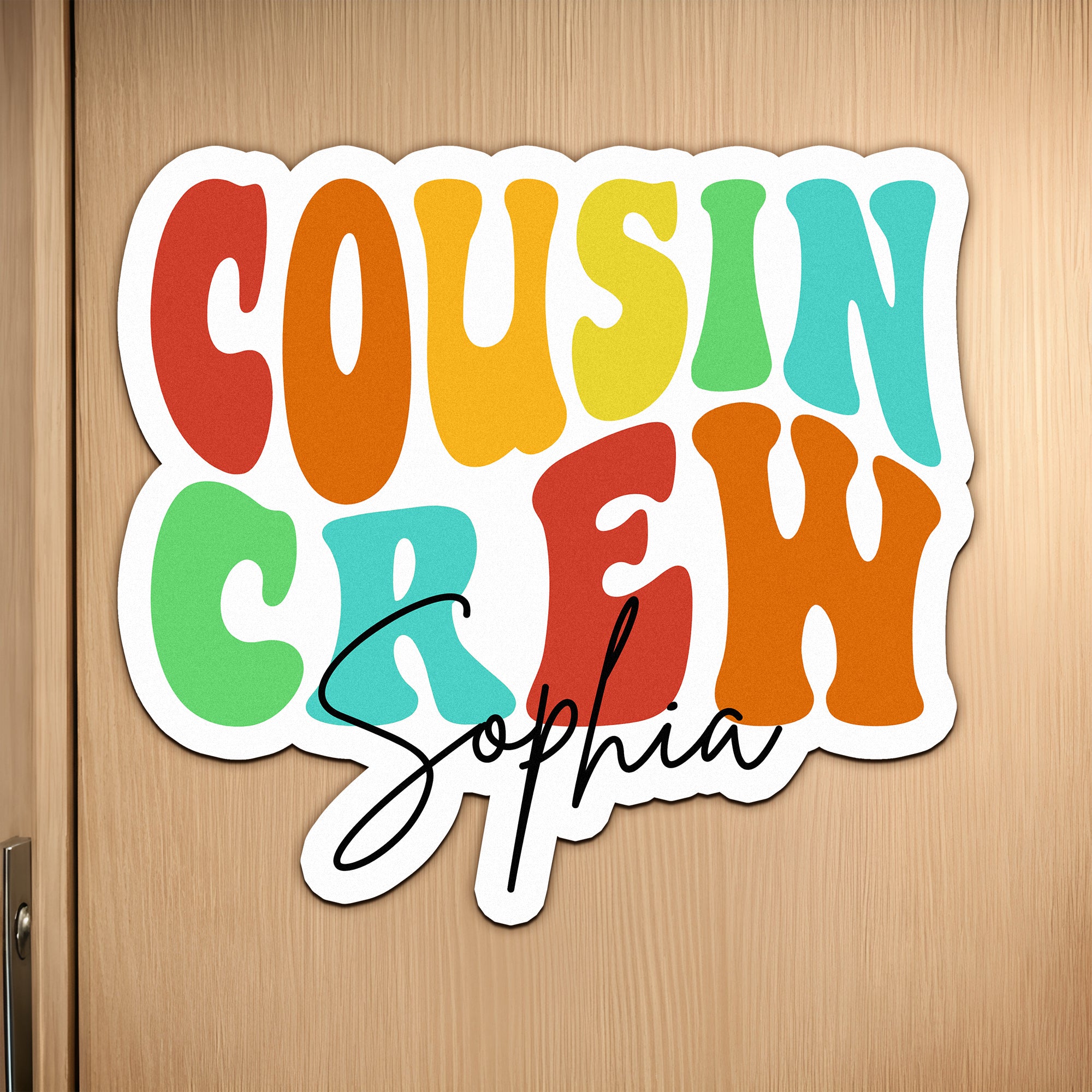 Imán personalizado para la nevera con el nombre del primo Decoración para el hogar Oficina Regalo de Navidad para la familia Amigos