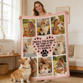 Personalizada Paw Print Heart Pet 8 Fotos Manta Suave con Nombre Decoración del Hogar Regalo de Cumpleaños para los Amantes de las Mascotas