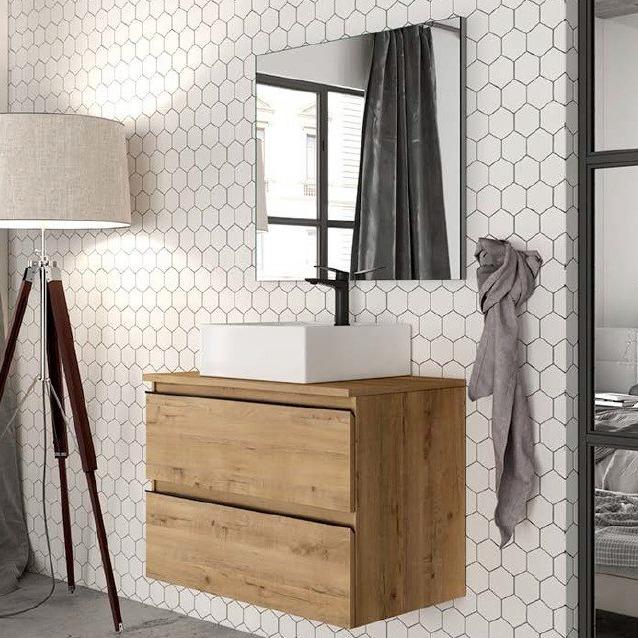 BATHME MADISON SQUARE Conjunto Completo Mueble de Baño Encimera Roble Ostippo