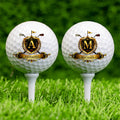 Insignia de oro personalizada Bola de golf con nombre e inicial Accesorios de golfista Entrenamiento Competición Cumpleaños Regalo para jugador de golf Amante