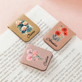 Acuarela Personalizada Nacimiento Flor Magnético PU Cuero Marcapáginas Clip con Nombre Cumpleaños Graduación Club de Lectura Regalo para los amantes de los libros Ratones de biblioteca
