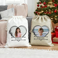 Bolsa de Regalo de Cordón de Navidad Personalizada con Nombre y Foto Línea Corazón Regalo de Navidad de Cumpleaños para Niños Niñas