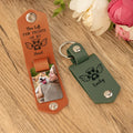 Llavero Personalizado You Left Paw Prints Angel Wings Pet Photo PU Leather Keychain with Engraved Name Memorial Sympathy Gift for Pet Owners