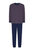 Pijama Hombre Largo Tapeta Algodón Punto Rayas - Azul 5309_39