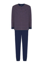 Pijama Hombre Largo Tapeta Algodón Punto Rayas - Azul 5309_39