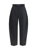 Sacai Wool Tailored with Integrated Belt Trousers — Black