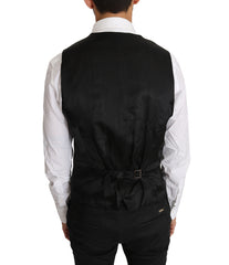 Men's Gray Solid Wool Waistcoat Vest Clothing