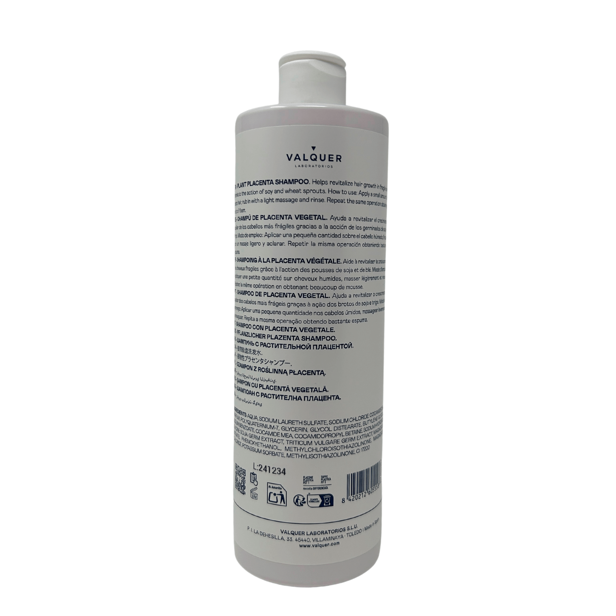 Champú de Placenta Vegetal. Combate: caída, caspa, grasa - 500 ml